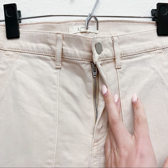 Ann Taylor LOFT Cream Raw Hem High Rise Skinny Utility Pant Size 2 - Picture 8 of 16
